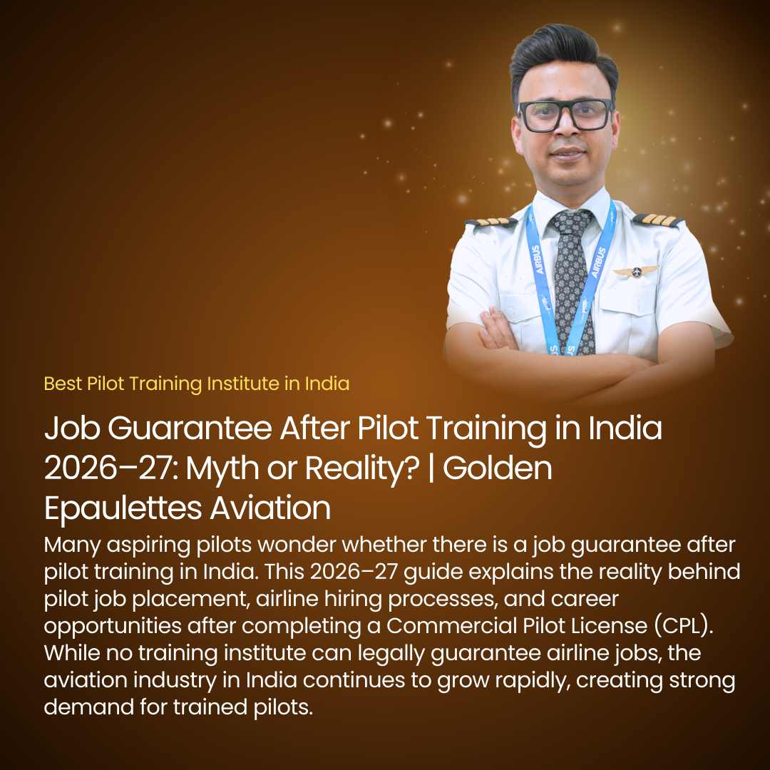 Job Guarantee After Pilot Training in India 2026–27: Myth or Reality? | Golden Epaulettes Aviation